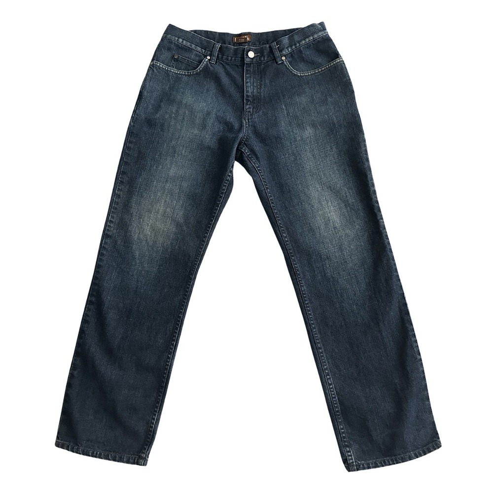 Michael Kors Mens Straight Leg Denim Jeans 100 Cotton Dark Wash 34x32